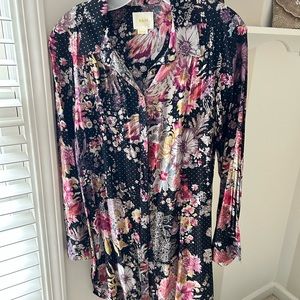 Anthropologie Maeve Floral Buttondown Tunic M